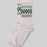 Retro Check Socks - Green/ Grey