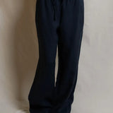 Lorana Linen Drawstring Pant - Navy