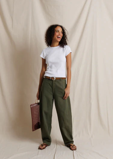 Macy Rib Crew Neck Tee - White