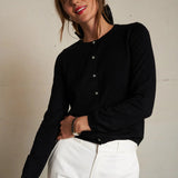 Moira Cotton Cashmere Cardigan - True Black