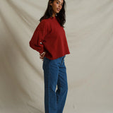 Niall Fleece Pullover - Ruby Red