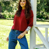 Niall Fleece Pullover - Ruby Red