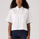 Harlie Cropped Shirt - Bright White