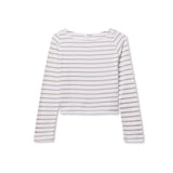 Parker Jersey Top - Driftwood / White Stripe