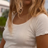 Pointelle Tee - Natural