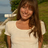 Pointelle Tee - Natural