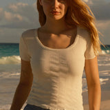 Pointelle Tee - Natural