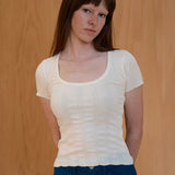 Pointelle Tee - Natural