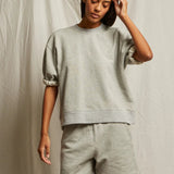 Rebecca French Terry 3/4 Sleeve Sweatshirt - Heather Grey