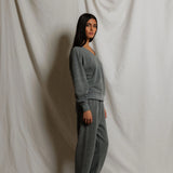 Sinead V Neck Sweatshirt - Dark Heather Grey