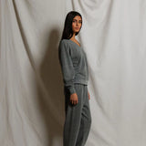 Sinead V Neck Sweatshirt - Dark Heather Grey