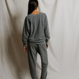Sinead V Neck Sweatshirt - Dark Heather Grey
