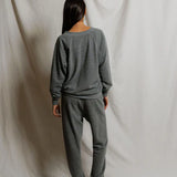 Sinead V Neck Sweatshirt - Dark Heather Grey