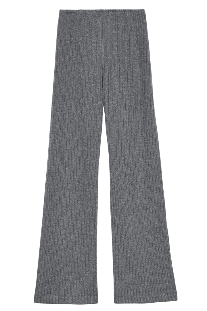 Flat lay image of the front of the Sweater Rib Simple Pant in Charcoal