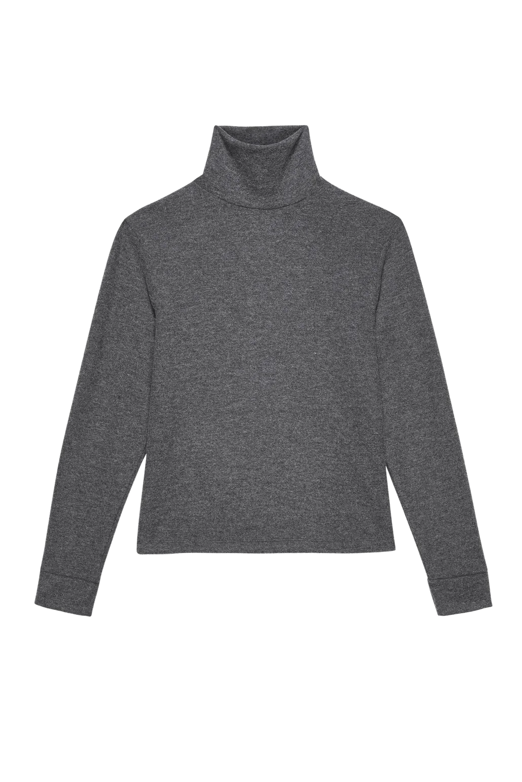 Flat lay image of the front of the Sweater Turtleneck in Charcoal Grey