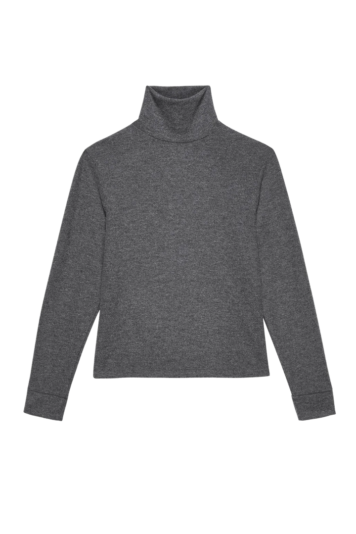 Flat lay image of the front of the Sweater Turtleneck in Charcoal Grey