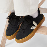 Women's Bold Suede Campo Sneaker - Black / Pierre