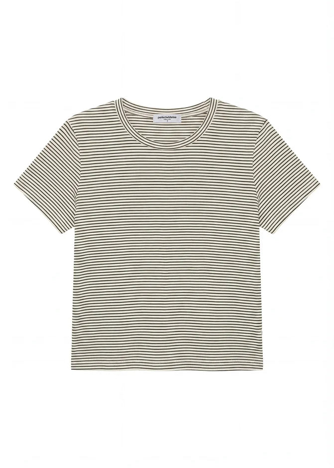 Vivian Cotton Tee - Natural / Black