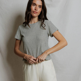 Vivian Cotton Tee - Natural / Black
