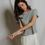 Vivian Cotton Tee - Natural / Black