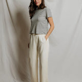 Vivian Cotton Tee - Natural / Black