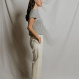Vivian Cotton Tee - Natural / Black