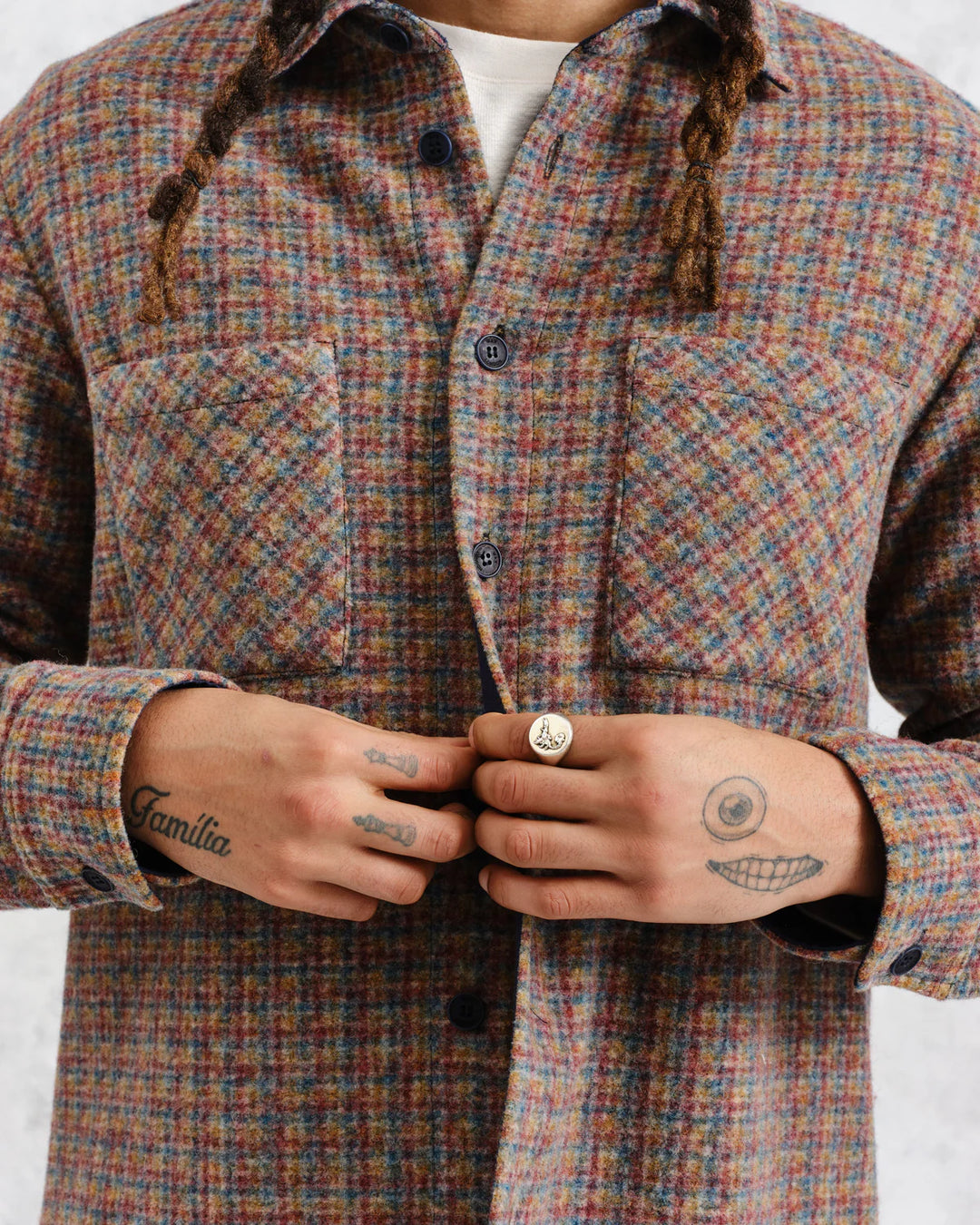 Whiting Overshirt - Mini Check Fleece