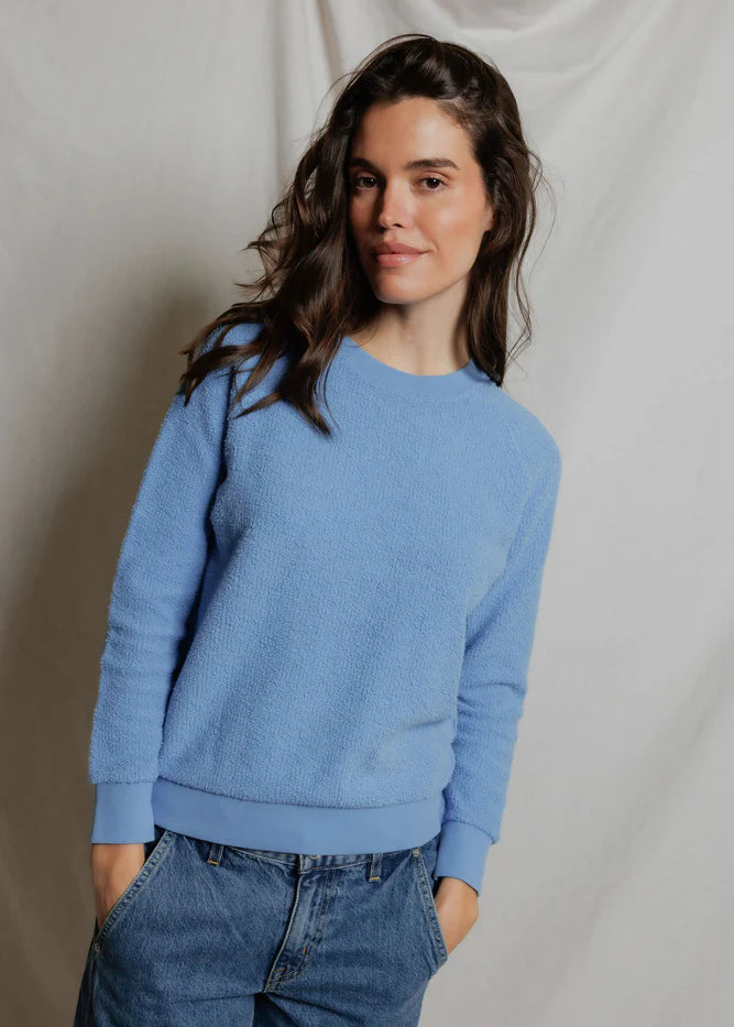 Ziggy Shrunken Crewneck Sweatshirt - Pacific Blue