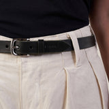 Slim Leather Belt - Black