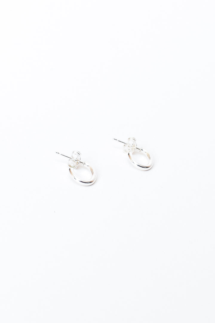 Oval Hugger Earrings - Silver, Baleen, - Frances Jaye