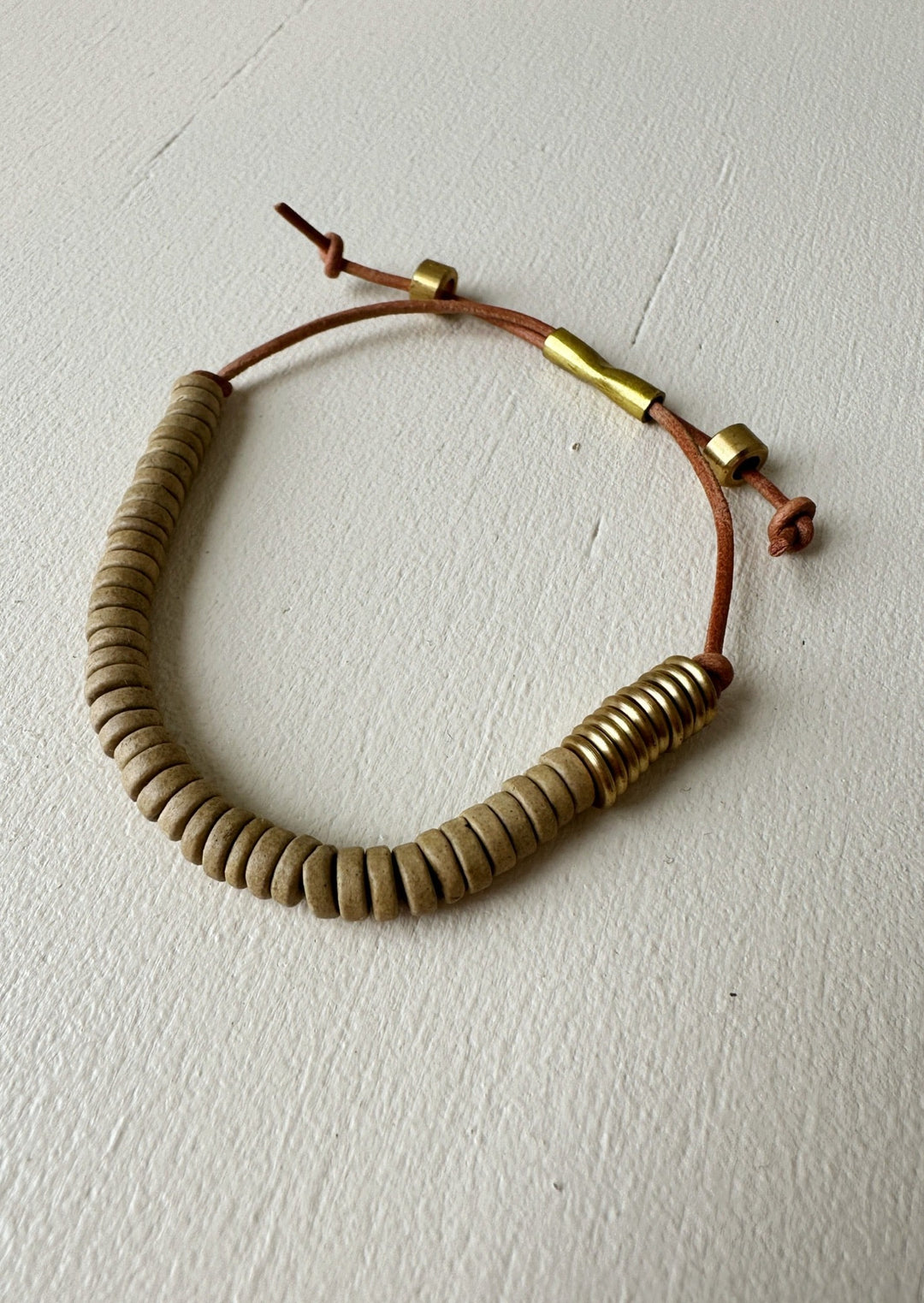 Shirin Bracelet - Sand/ Brass