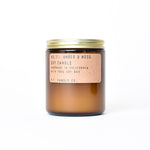 Candle in amber glass jar