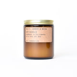 Candle in amber glass jar
