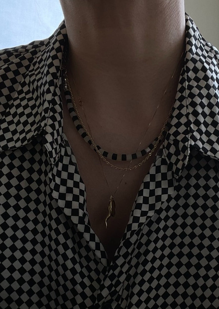 Check Cube Necklace