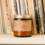 Candle in an amber glass jar