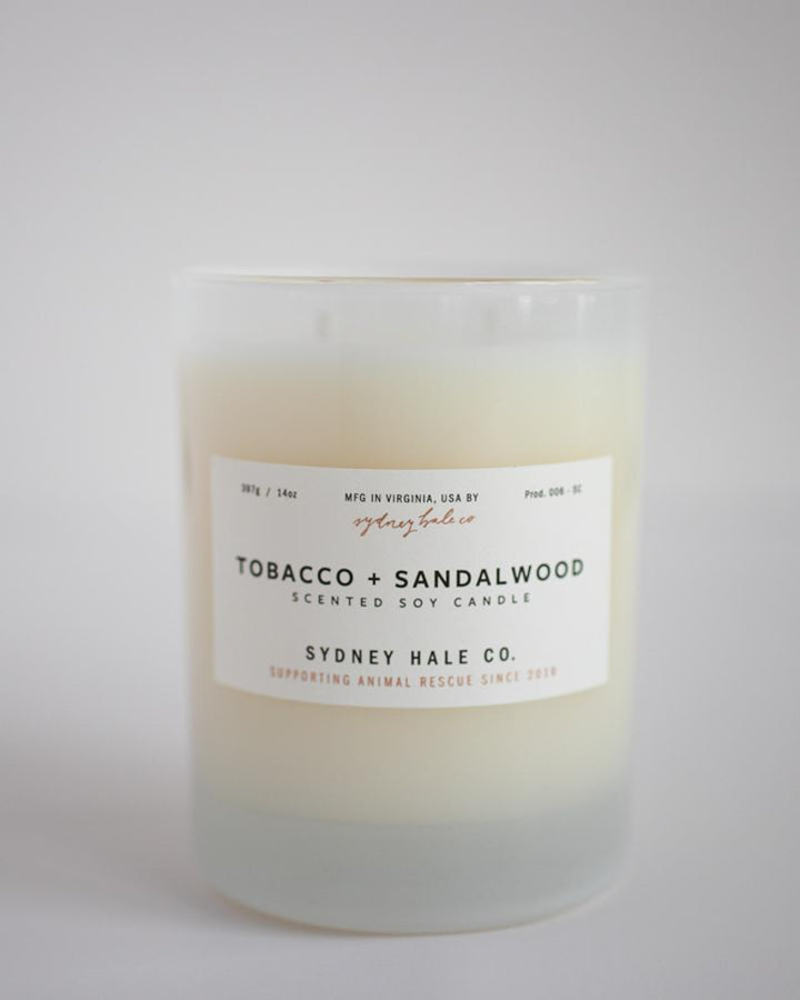 White frosted glass candle