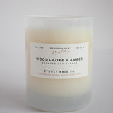 White frosted glass candle