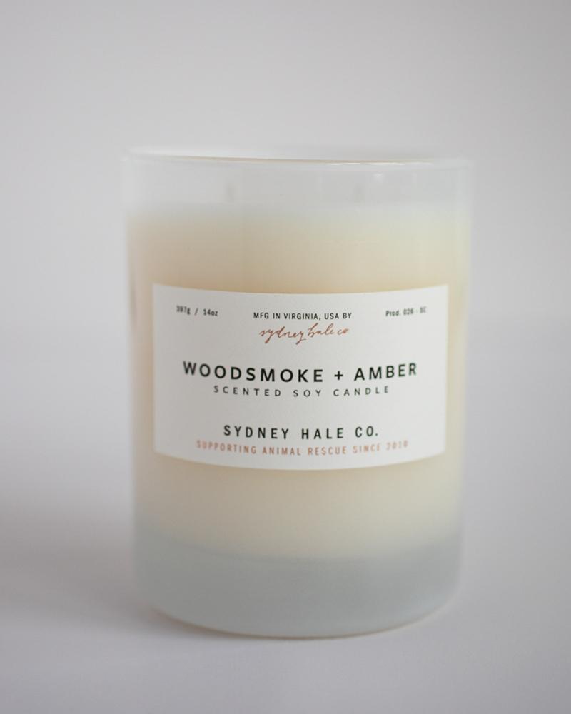 White frosted glass candle
