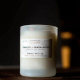 White frosted glass candle