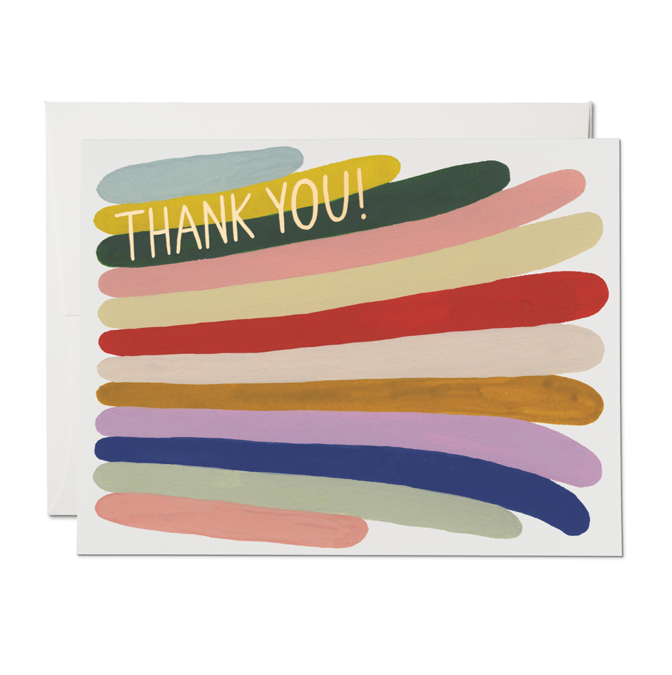 Rainbow Stripes Thank You Card
