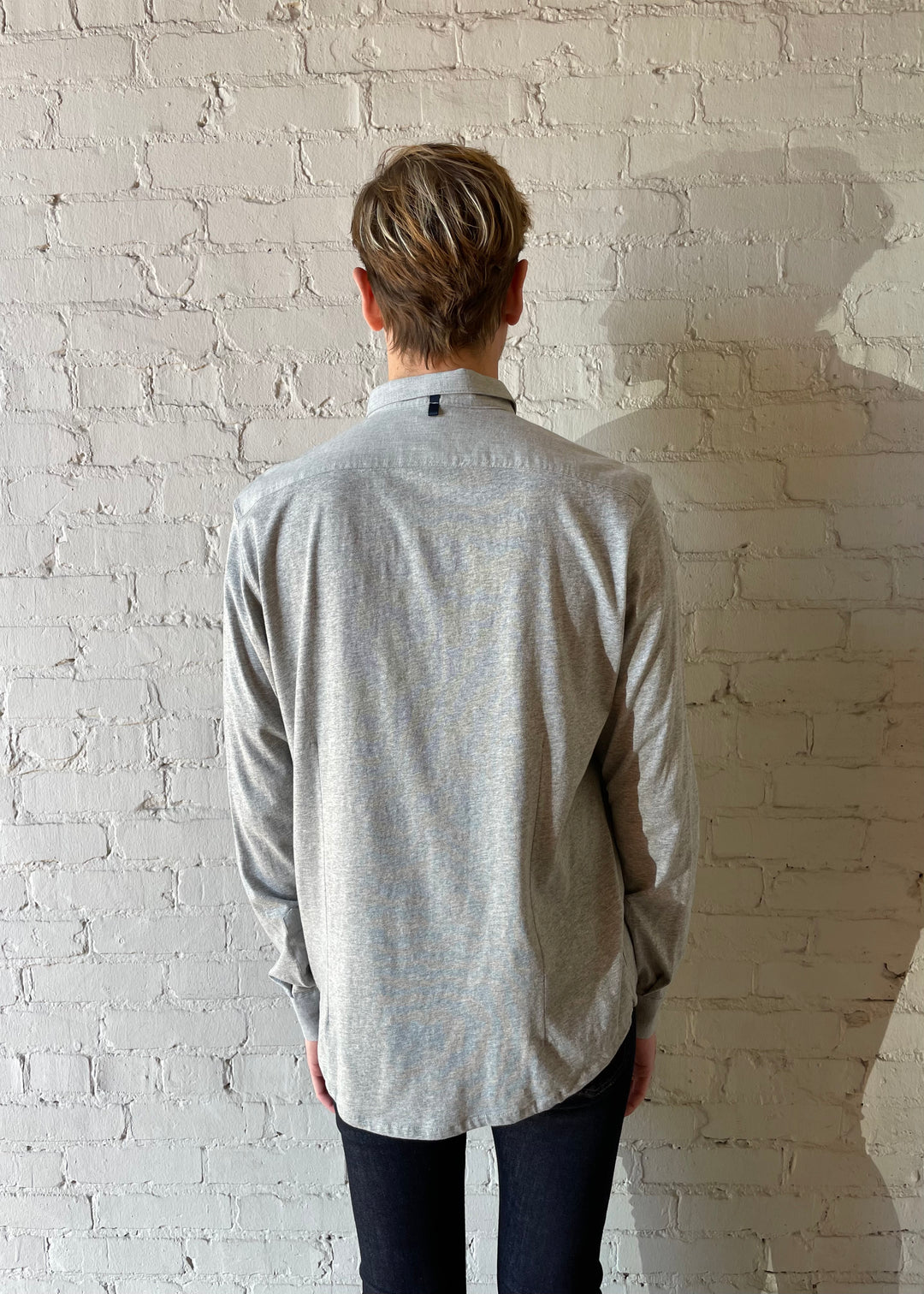 Solid Heather Reworked Shirt - Light Grey