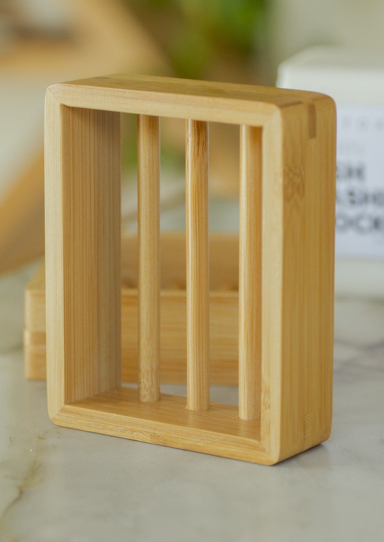 Bamboo wood slated soap tray