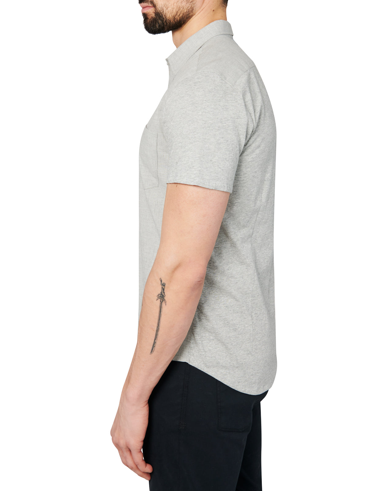Grey Short Sleeve Button up shirt